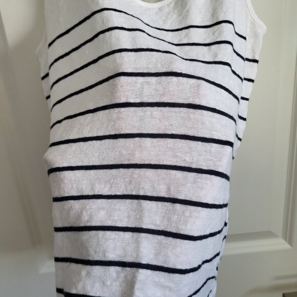 Vince Black and White Striped Crop Tank - Picture 5 of 9